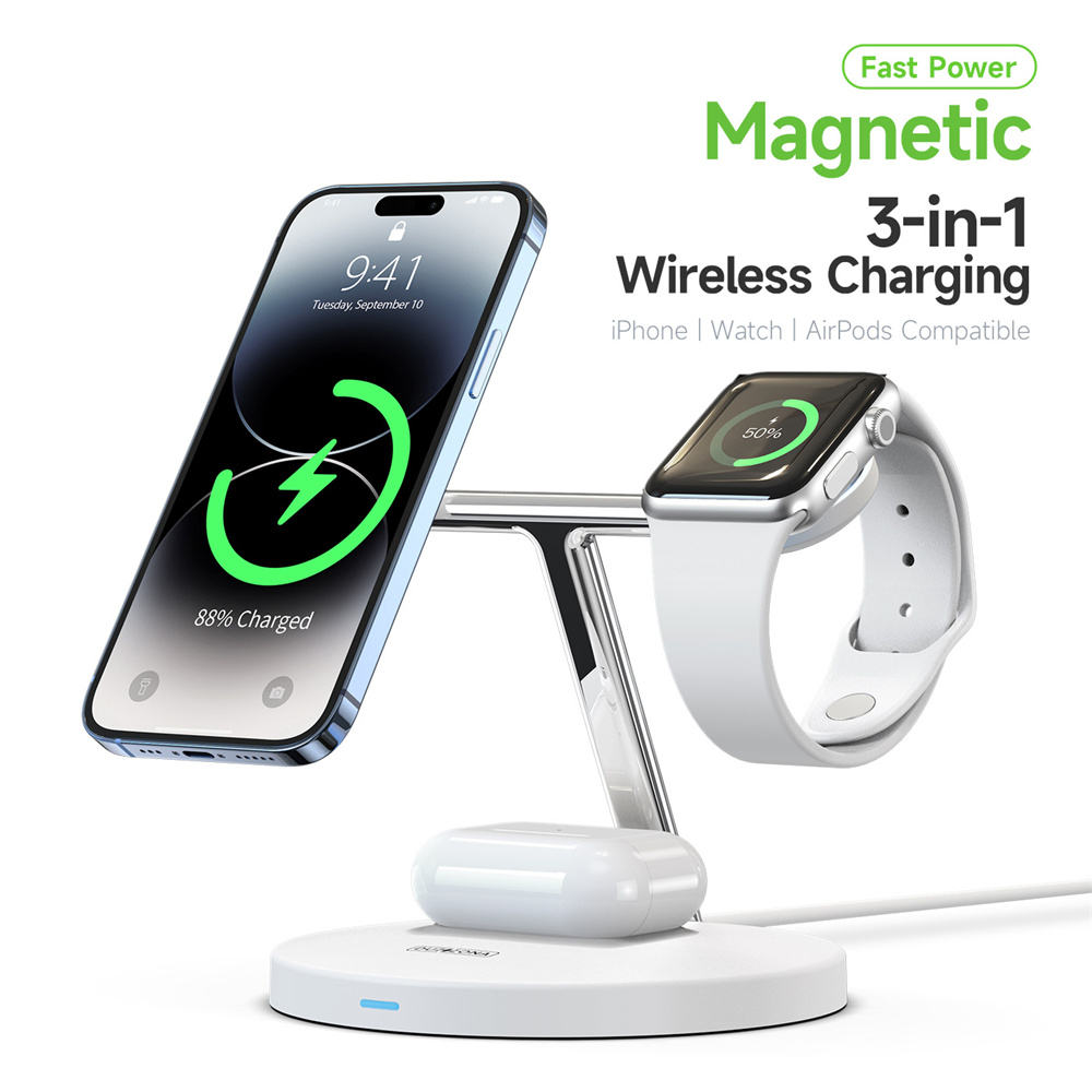 Cargador Qi 3 en 1 (15W) ; Iphone, Watch y Airpods – Ondamatica